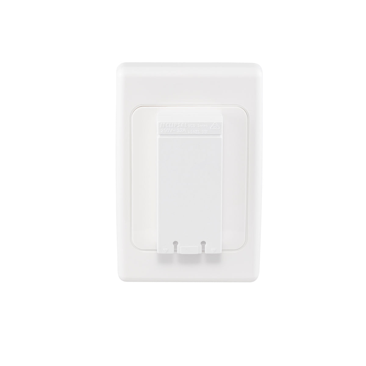 Clipsal 2031VCS-WE White Electric 32A cooker socket, front view