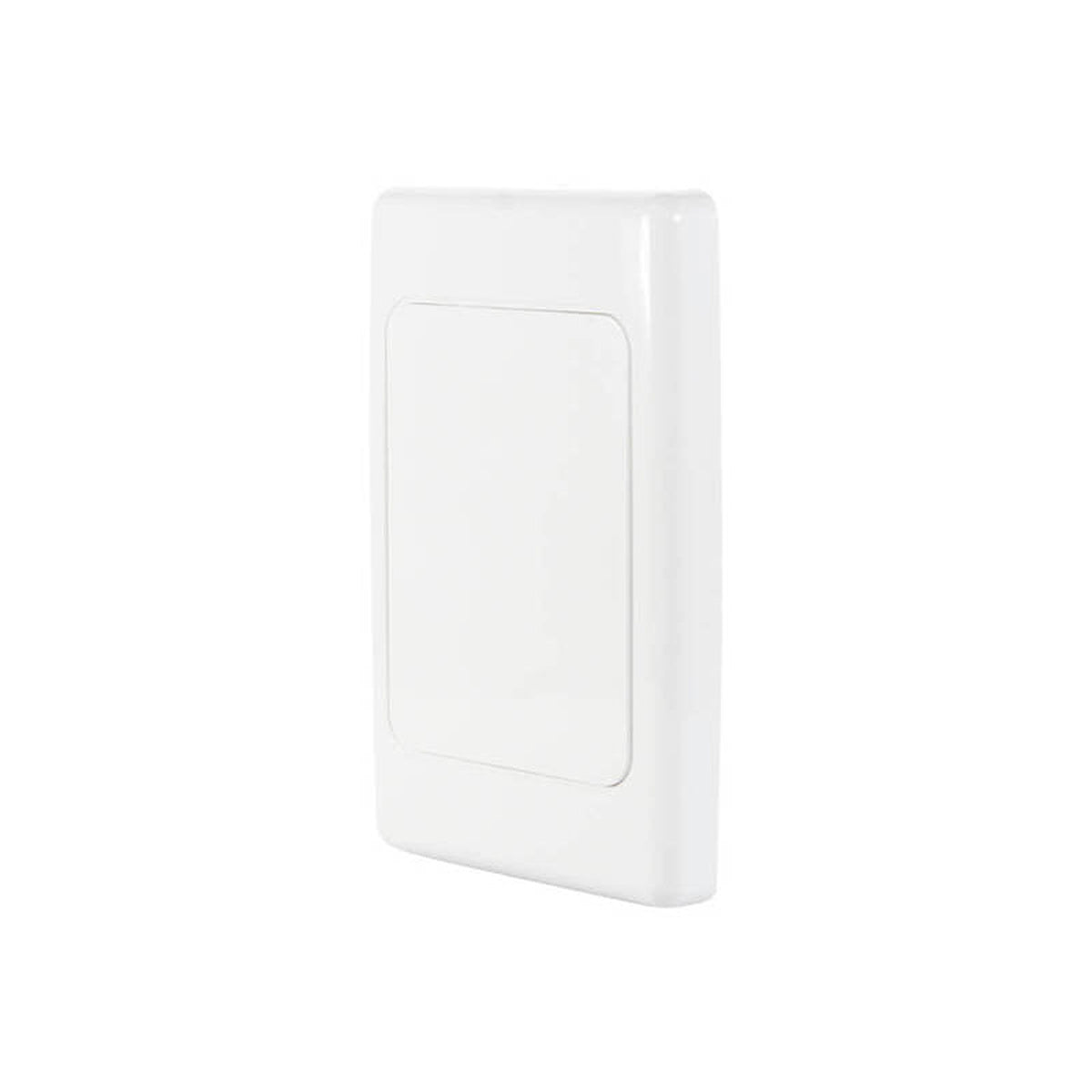 Clipsal 2031VXCB-WE 2000 Series blank plate in White Electric – front angled view