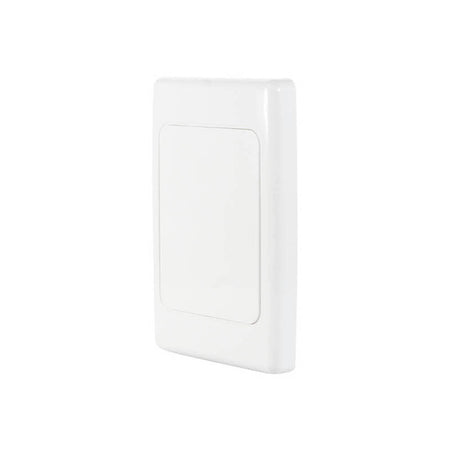 Clipsal 2031VXCB-WE 2000 Series blank plate in White Electric – front angled view