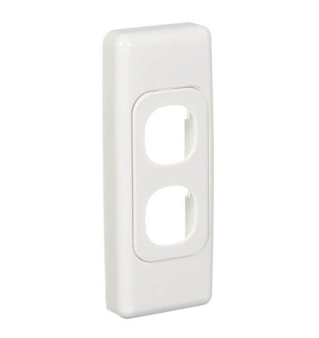 Clipsal 2000 Series 2 Gang Architrave Grid & Surround | White Electric | 2032-WE