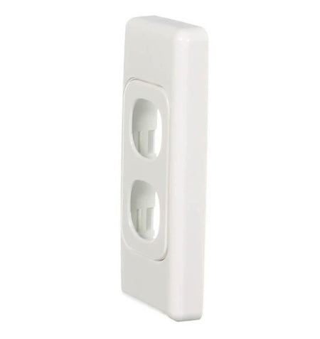 Clipsal 2000 Series 2 Gang Architrave Grid & Surround | White Electric | 2032-WE