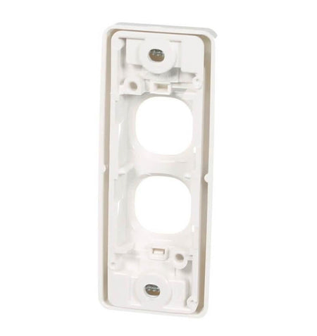 Clipsal 2000 Series 2 Gang Architrave Grid & Surround | White Electric | 2032-WE
