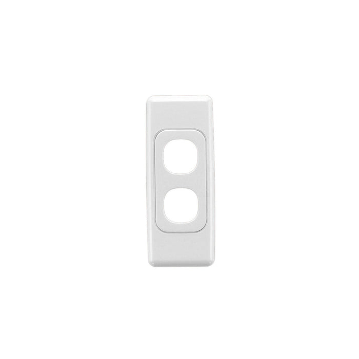 Clipsal 2000 Series 2 Gang Architrave Grid & Surround | White Electric | 2032-WE