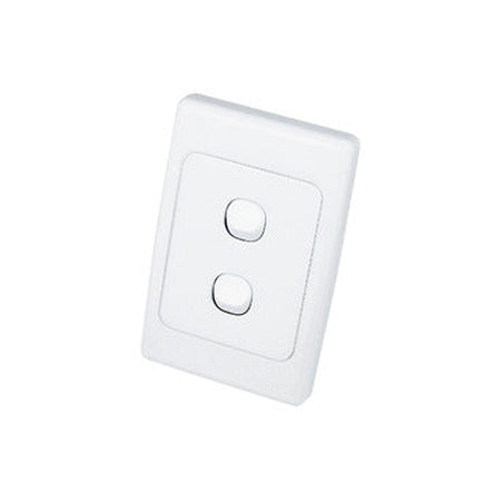 Clipsal 2000 Series 2 Gang Vertical Weatherproof Switch 10A IP66 | White Electric | 2032V66-WE