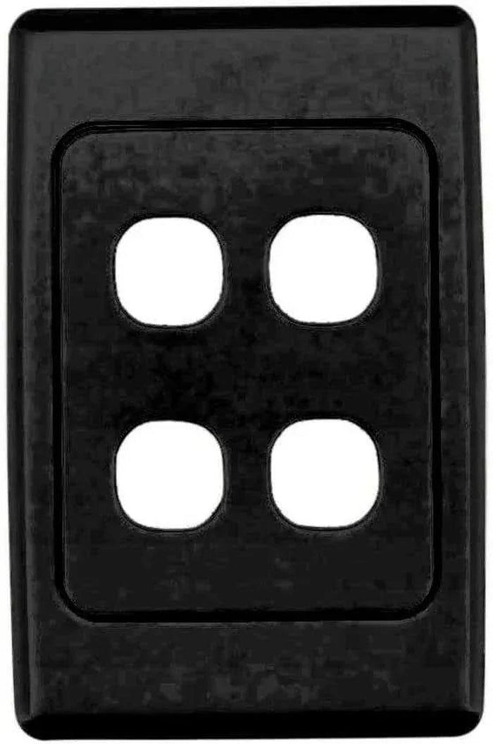 Clipsal 2000 Series 4 Gang Flush Surround and Grid Plate | Black | 2034VH-BK
