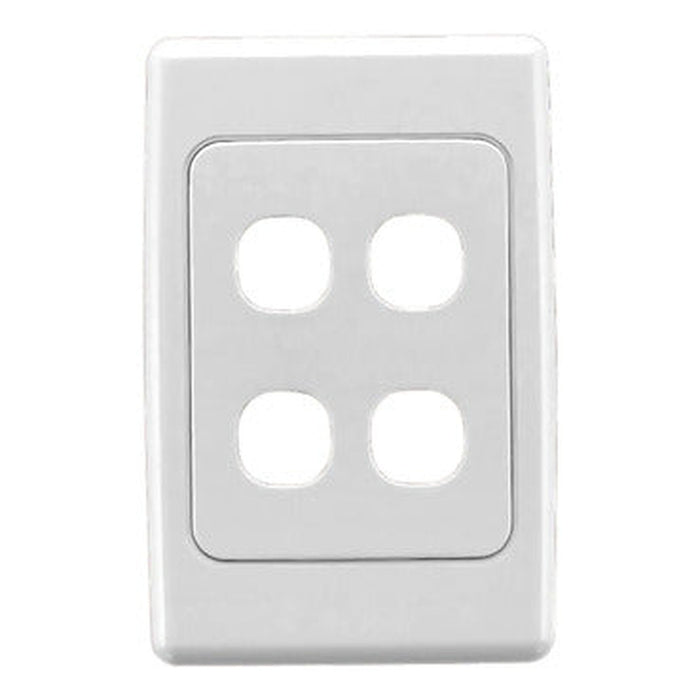 Clipsal 2000 Series 4 Gang Flush Surround and Grid Plate | White Electric | 2034VH-WE