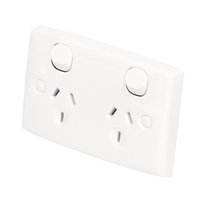 Clipsal Standard Series Double Power Point 10A 250V | White Electric | 25-WE