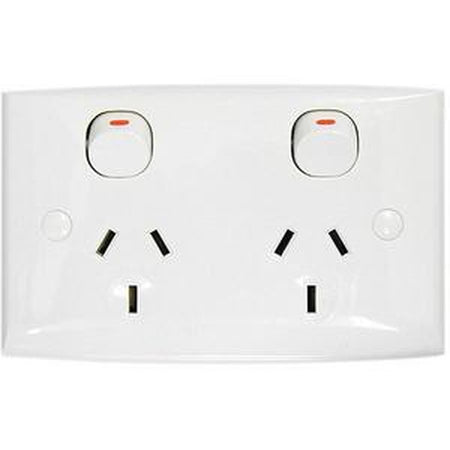 Clipsal Standard Series Double Power Point 10A 250V | White Electric | 25-WE