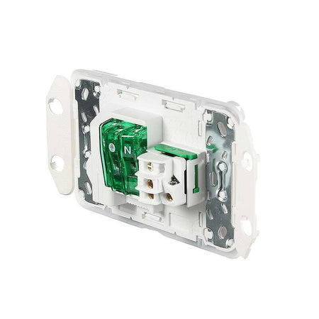 Clipsal Iconic 10A Single Power Point with Extra Switch | Vivid White | 3015XA-VW