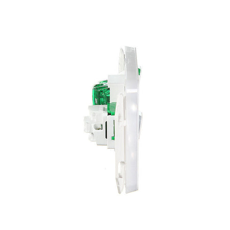 Clipsal Iconic 10A Single Power Point with Extra Switch | Vivid White | 3015XA-VW