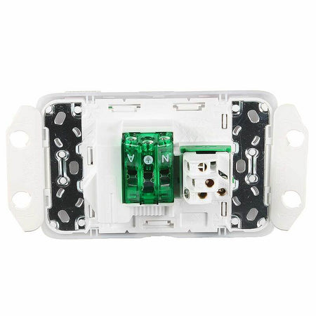 Clipsal Iconic 10A Single Power Point with Extra Switch | Vivid White | 3015XA-VW