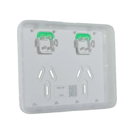 Clipsal Iconic Double Power Point Skin | Vivid White | 3025C-VW