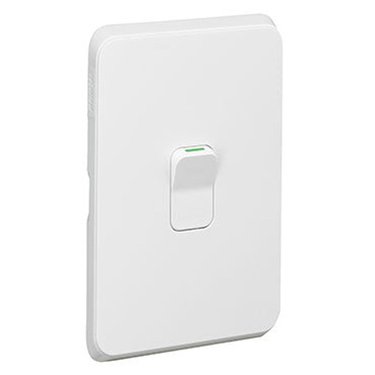 Clipsal 3041/45C-XW Iconic cooker switch cover skin in Extra White, front angled view