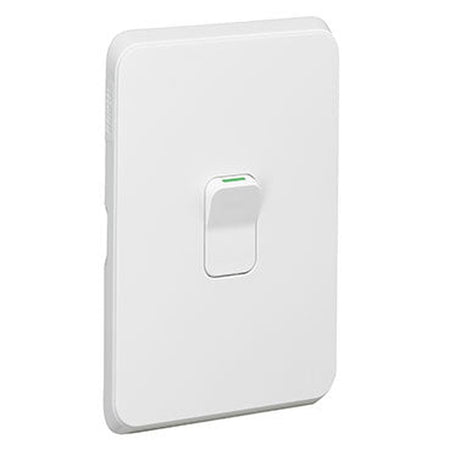 Clipsal 3041/45C-XW Iconic cooker switch cover skin in Extra White, front angled view