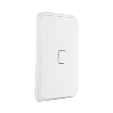 Clipsal Iconic 1 Gang IP44 Vertical Switch 10AX | Vivid White | 3041V44-VW