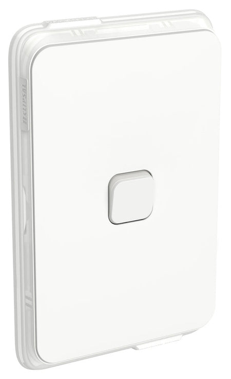 Clipsal Iconic 1 Gang IP44 Vertical Switch 10AX | Vivid White | 3041V44-VW