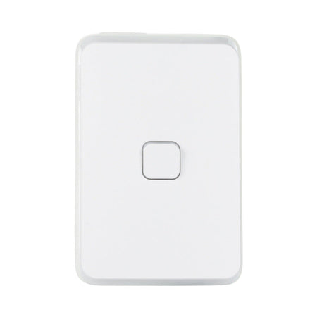 Clipsal Iconic 1 Gang IP44 Vertical Switch 10AX | Vivid White | 3041V44-VW