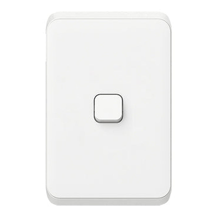 Clipsal Iconic 1 Gang IP44 Vertical Switch 10AX | Vivid White | 3041V44-VW
