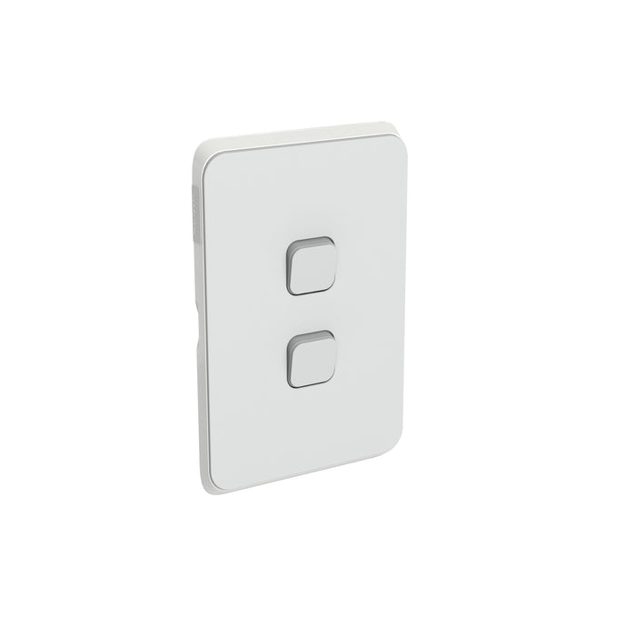 Clipsal Iconic 2 Gang Switch Plate Skin | Cool Grey | 3042C-CY