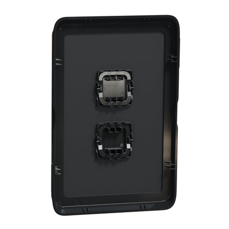 Clipsal Iconic 2 Gang Switch Plate Skin Horizontal/Vertical | Extra Black | 3042C-XB