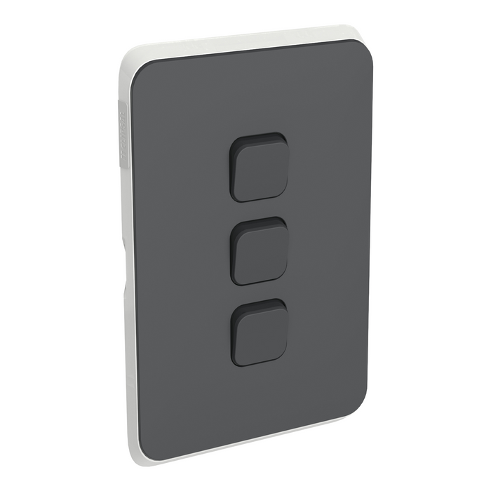 Clipsal Iconic 3 Gang Switch Plate Skin | Anthracite | 3043C-AN