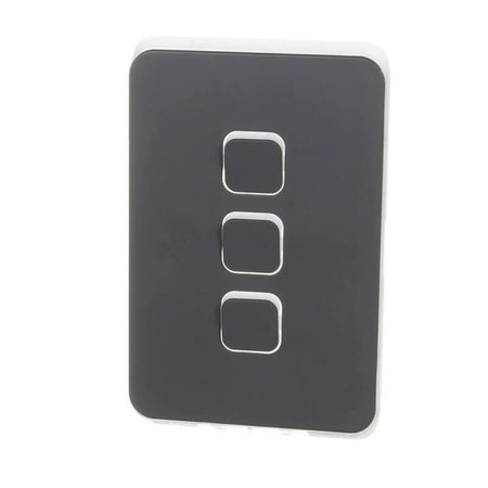 Clipsal Iconic 3 Gang Switch Plate Skin | Anthracite | 3043C-AN