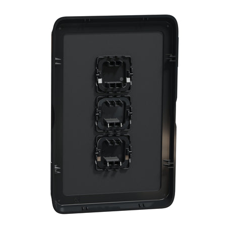 Clipsal Iconic 3 Gang Switch Plate Skin Horizontal/Vertical | Extra Black | 3043C-XB
