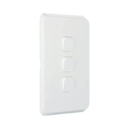 Clipsal Iconic 3 Gang Switch Plate Skin | Extra White | 3043C-XW