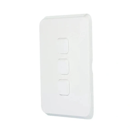 Clipsal Iconic 3 Gang Switch Plate Skin | Extra White | 3043C-XW