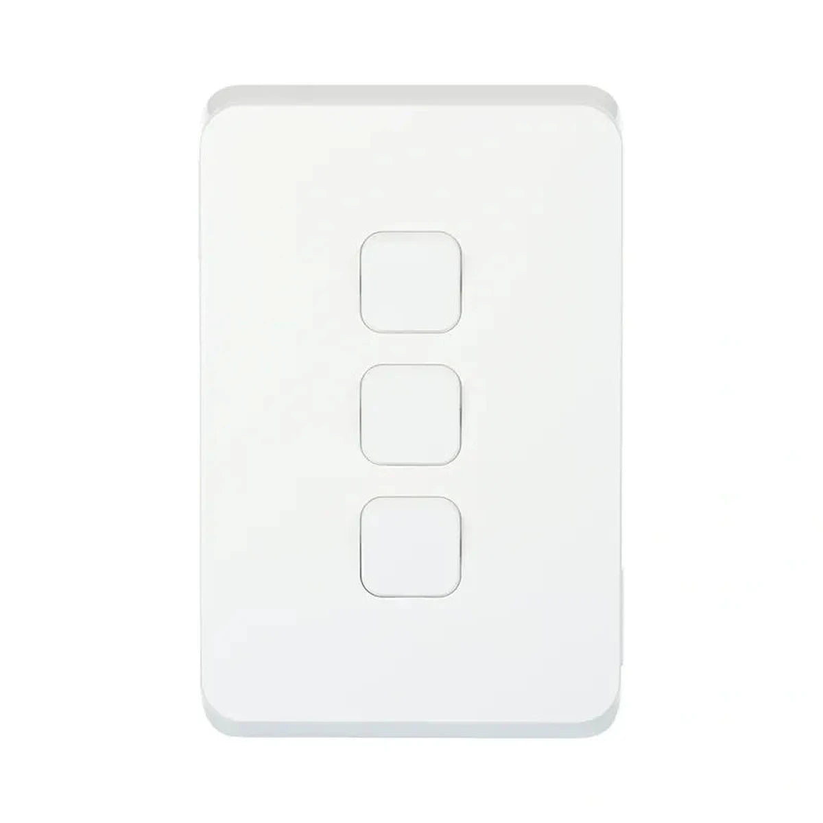 Clipsal 3043C-XW Iconic three-gang switch skin Extra White, front view