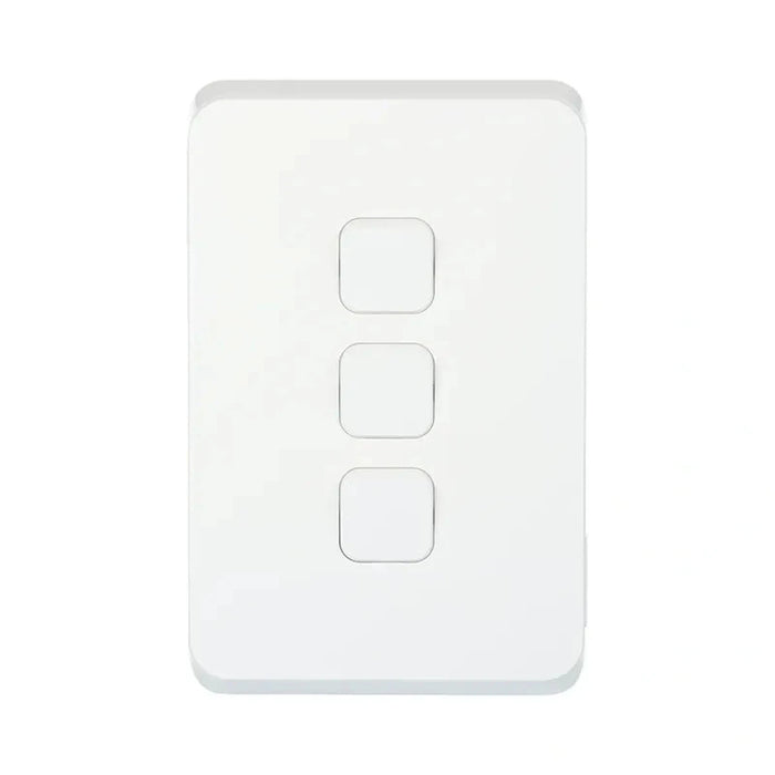 Clipsal Iconic 3 Gang Switch Plate Skin | Extra White | 3043C-XW