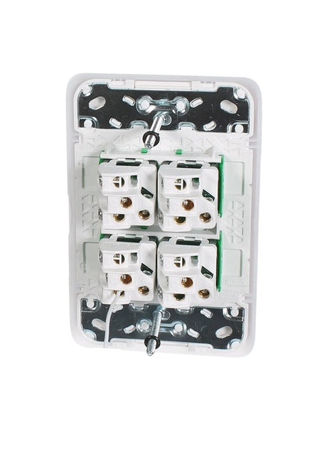 Clipsal Iconic 4 Gang Light Switch 10AX 1-Way/2-Way | Vivid White | 3044VA-VW