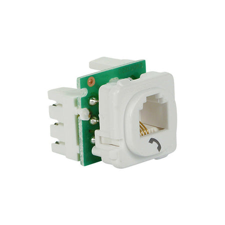 Clipsal Actassi Cat3 RJ11 Telephone Socket Mechanism | White Electric | 30RJ64SMT-WE