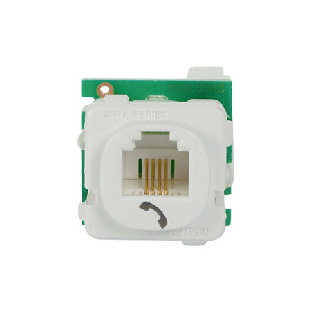 Clipsal Actassi Cat3 RJ11 Telephone Socket Mechanism | White Electric | 30RJ64SMT-WE