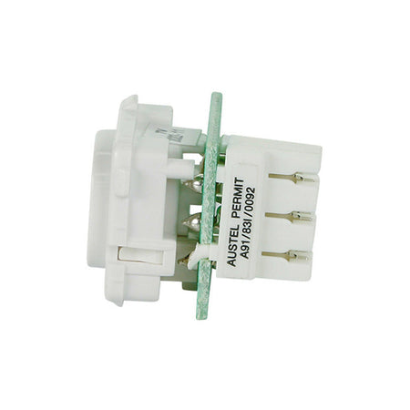 Clipsal Actassi Cat3 RJ11 Telephone Socket Mechanism | White Electric | 30RJ64SMT-WE