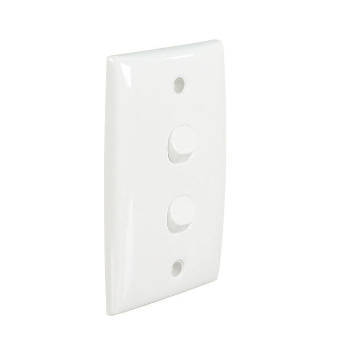 Clipsal Standard Series 2 Gang 10A Vertical Switch | White Electric | 32VA-WE