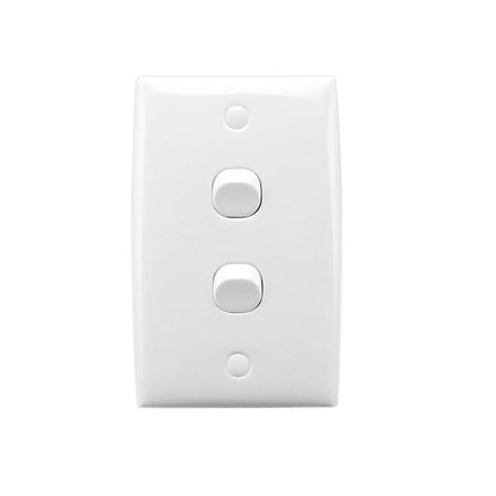 Clipsal Standard Series 2 Gang 10A Vertical Switch | White Electric | 32VA-WE