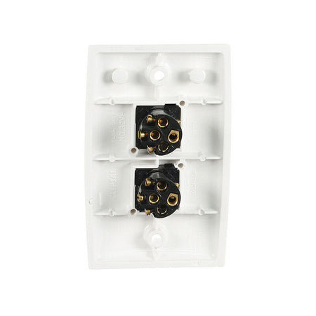Clipsal Standard Series 2 Gang 10A Vertical Switch | White Electric | 32VA-WE