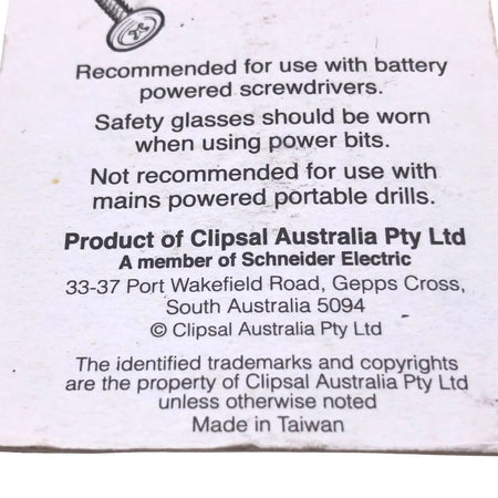 Clipsal 100mm Double-Ended Phillips No. 2 Power Drive Bit | Black | 357PB2