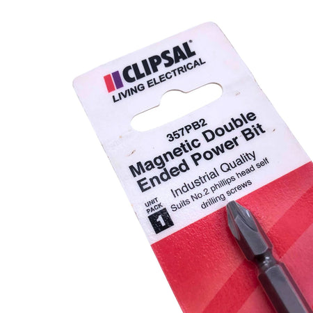 Clipsal 100mm Double-Ended Phillips No. 2 Power Drive Bit | Black | 357PB2