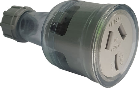 Clipsal Standard Series 3 Pin Cord Extension Socket 20A 250V | Transparent | 438/20-TR
