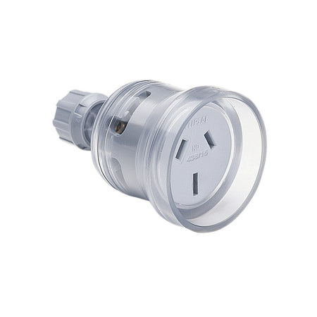 Clipsal Standard Series 15A 3 Pin Heavy Duty Cord Extension Socket | Transparent | 438S15HD-TR