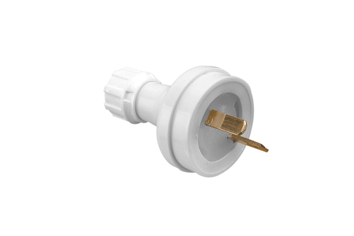 Clipsal 2-Pin Polarised Plug Top 15A 32V | Transparent | 492/32-TR