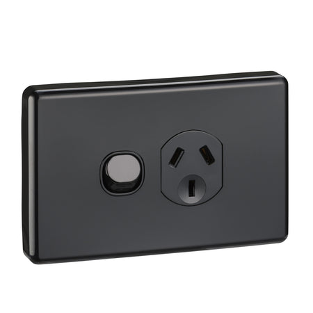 Clipsal C2015-BK Classic C2000 black single 10A power point