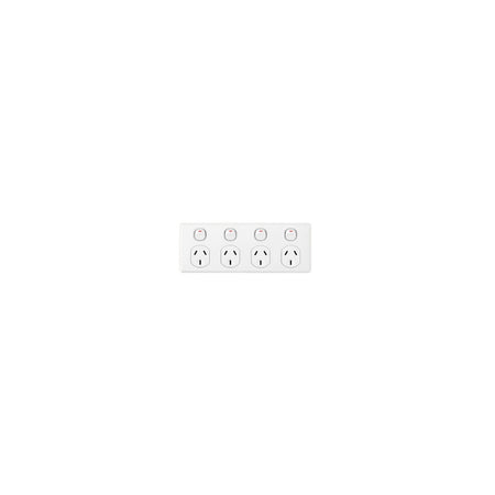 Clipsal Classic C2000 Quad Power Point 10A 250V Double Pole | White Electric | C2015D4-WE