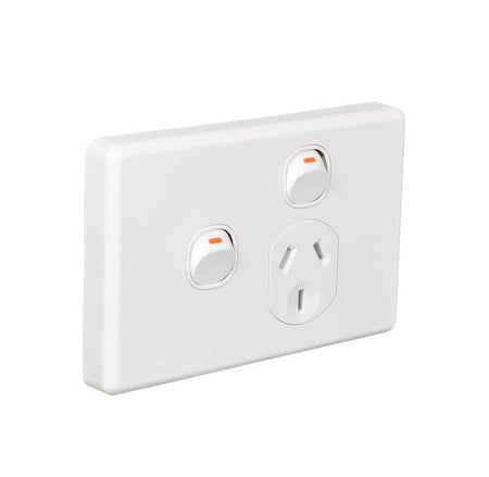 Clipsal C2000 10A Single Power Point + Extra Switch | White Electric | C2015X-WE