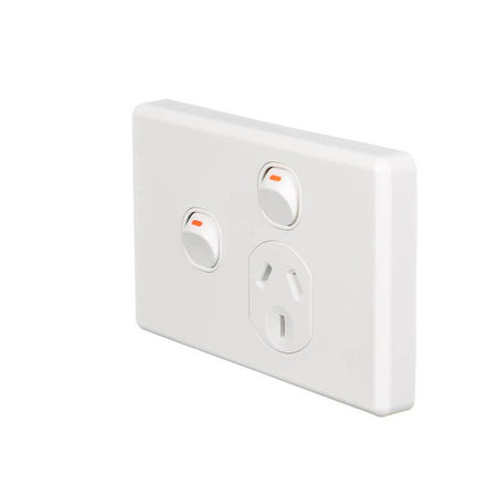Clipsal C2000 10A Single Power Point + Extra Switch | White Electric | C2015X-WE
