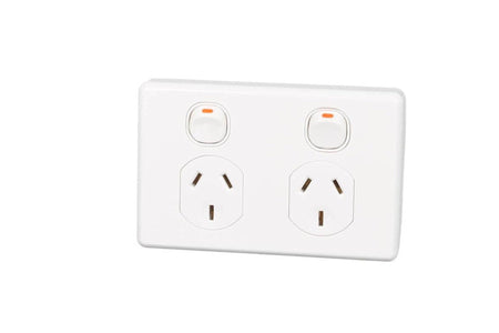Clipsal Classic Double Power Point 10A 250V Double Pole | White Electric | C2025D-WE