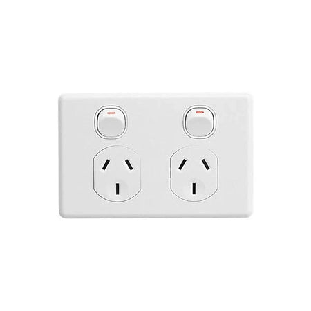 Clipsal Classic Double Power Point 10A 250V Double Pole | White Electric | C2025D-WE