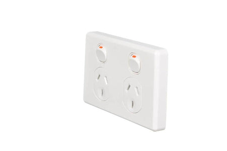 Clipsal Classic Double Power Point 10A 250V Double Pole | White Electric | C2025D-WE
